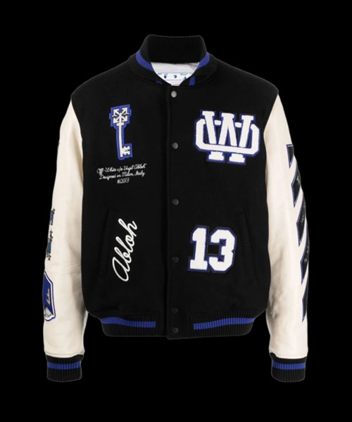 로고 패치 바시티 자켓