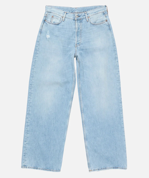 라이트 블루 워싱 데님 배기핏 진