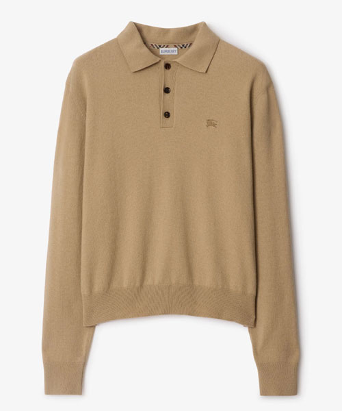 롱 슬리브 캐시미어 블렌드 폴로셔츠