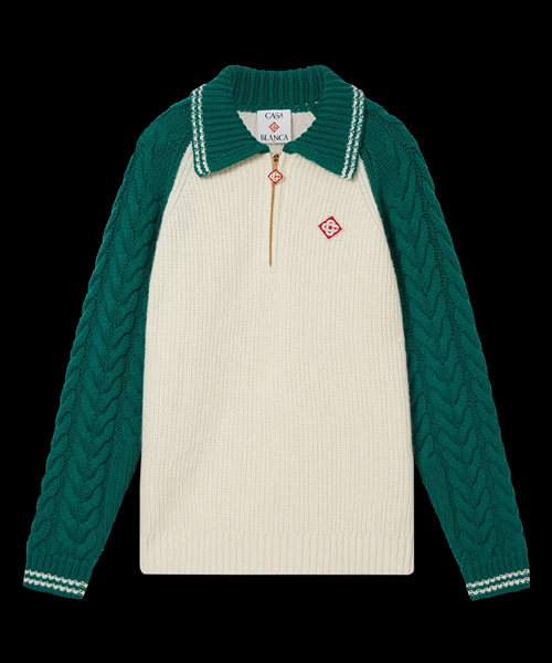 캐시미어 케이블 니트 점퍼