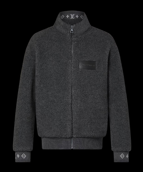 레더 패치 플리스 블루종