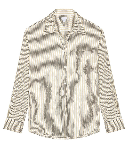 크러쉬드 코튼 스트라이프 셔츠