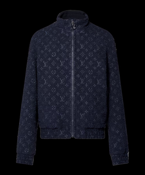 모노그램 울 부클레 지퍼 블루종