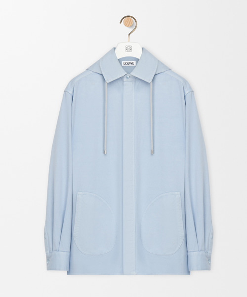 코튼 후드 오버셔츠 자켓