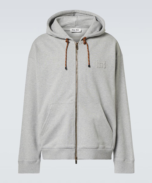 로고 패치 코튼 후드 자켓