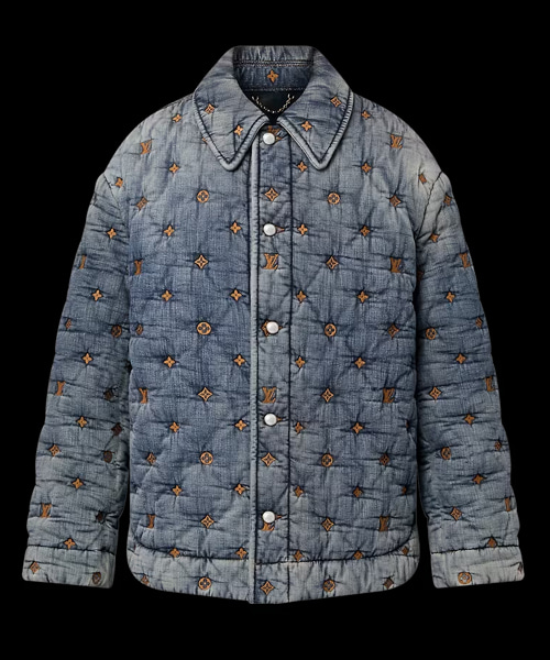 패디드 데님 모노그램 오버셔츠