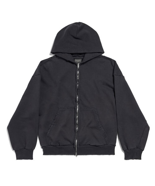 페인트 프린트 집업 후디