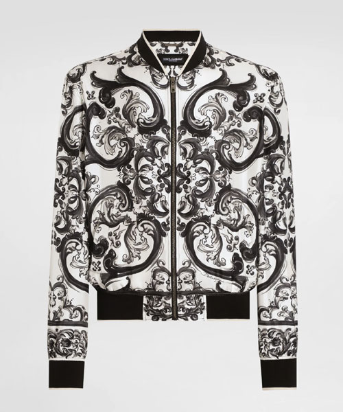 마욜리카 프린트 트윌 재킷