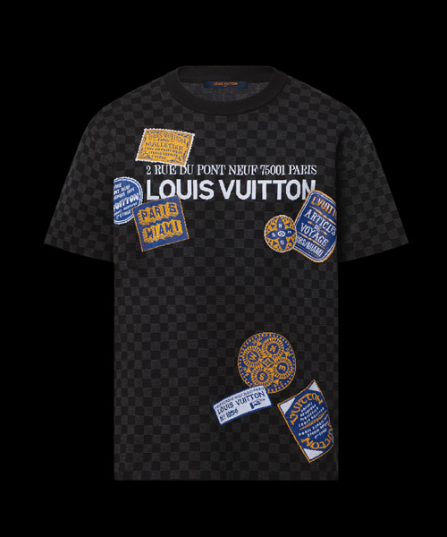 다미에 숏 슬리브 시그니처 크루넥