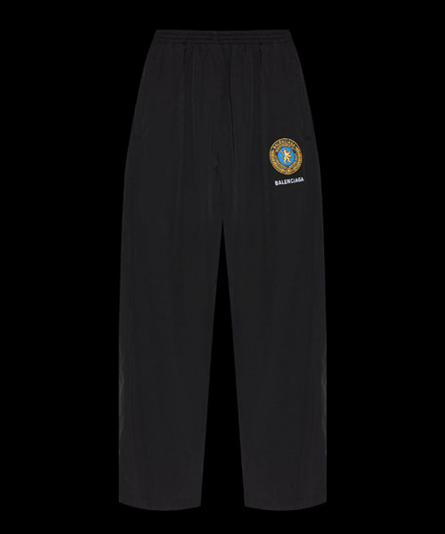 엠블럼 로고 와이드 레그 팬츠