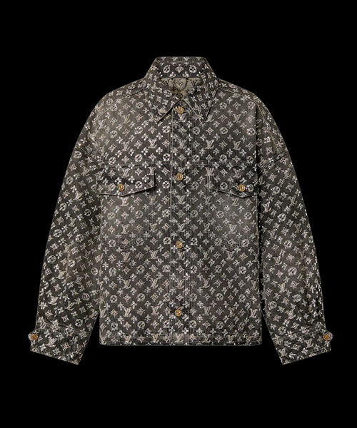 자수 모노그램 데님 오버셔츠