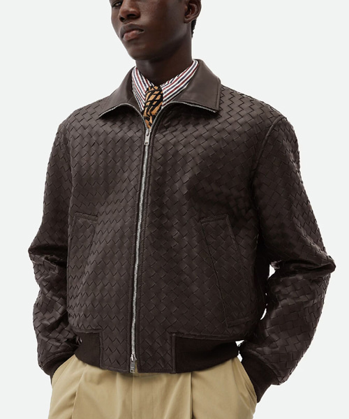 인트레치아토 레더 블루종 자켓