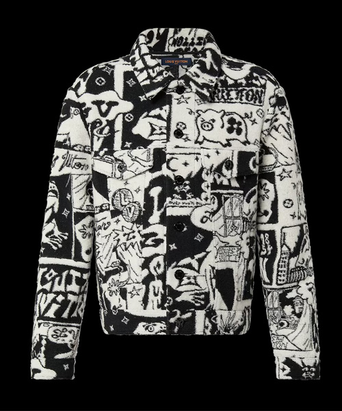 LV 코믹 그래픽 트러커 자켓