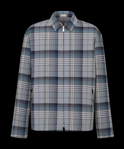 체크 지퍼 셔츠 그레이