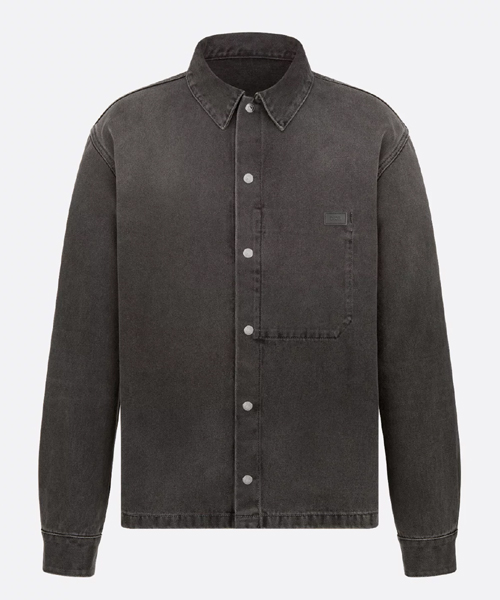 블랙 코튼 트윌 오버셔츠