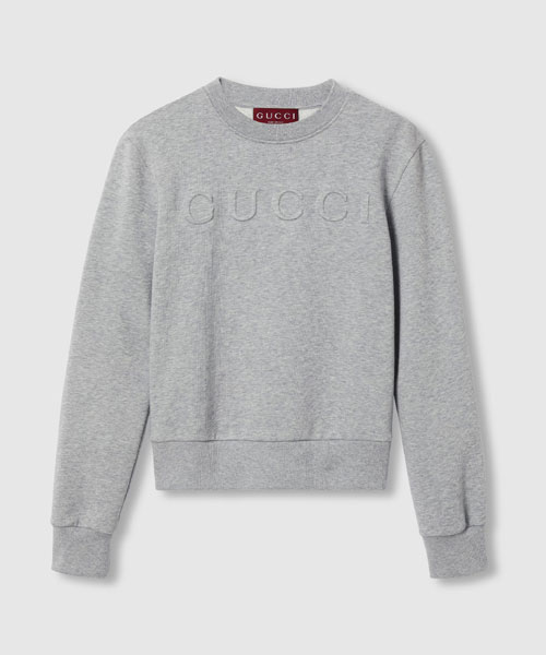 코튼 저지 엠보스 스웨트셔츠