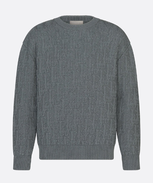 오블리크 코튼 블렌드 자카드 스웨터