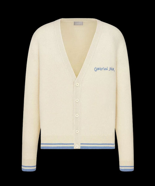 울 알파카 저지 태그 가디건