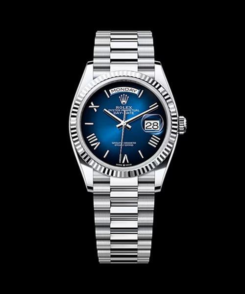 데이데이트 (화이트 골드 / 블루 다이얼 / 로마자 인덱스) 40mm