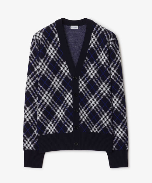 체크 울 블렌드 가디건