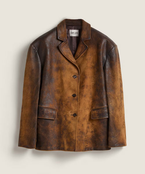 왁스 스웨이드 가죽 재킷