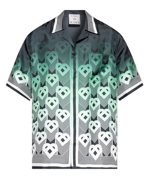 모노그램 그레이디언트 실크 셔츠