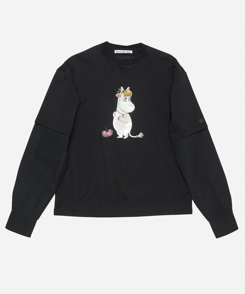 무민 프린트 코튼 티셔츠