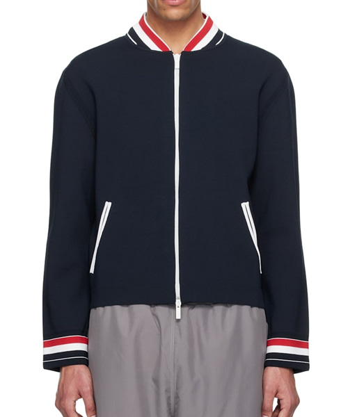 RWB 스트라이프 니트 봄버 재킷