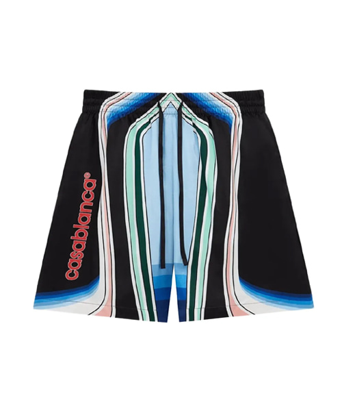 그래픽 마운틴 실크 쇼츠