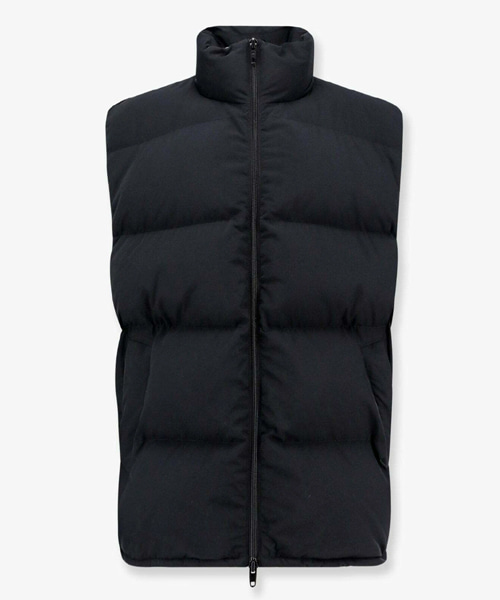 백 로고 자수 패딩 베스트 자켓