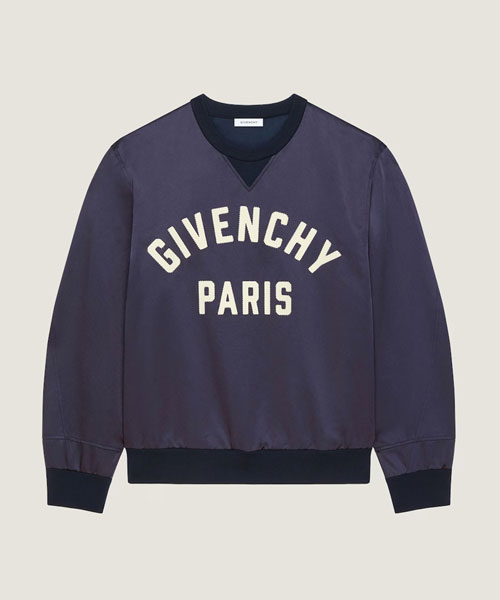 파리 자수 새틴 스웨트 셔츠