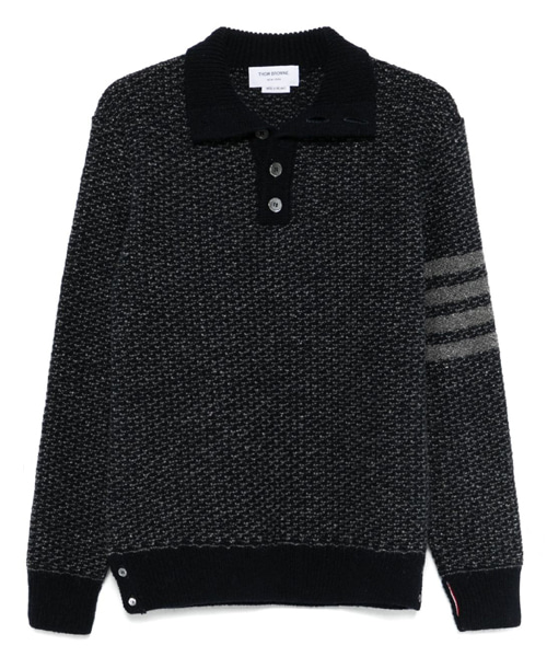 4-바 트위드 스웨터