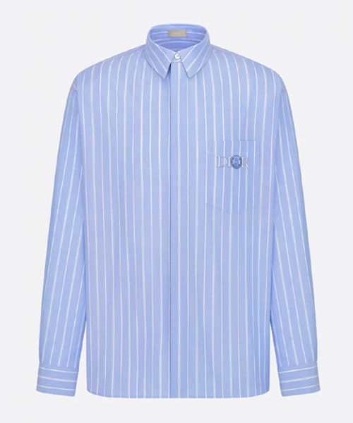 스트라이프 코튼 옥스포드 셔츠