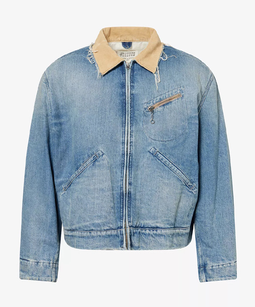 코듀로이 카라 릴렉스 핏 데님 자켓