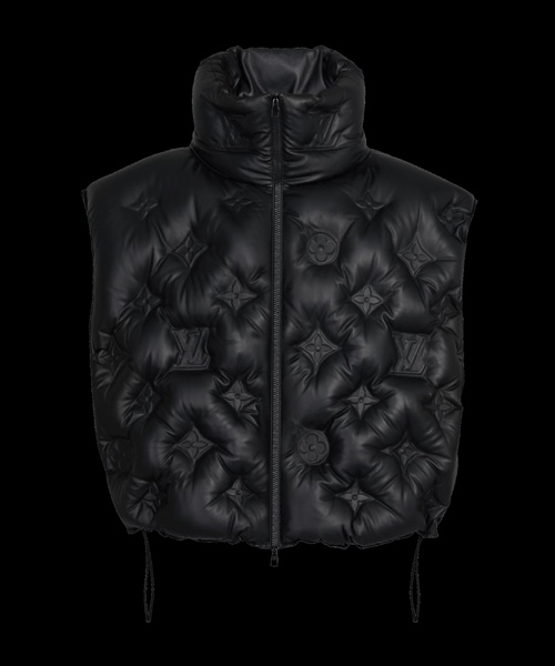 모노그램 후드 가죽 베스트