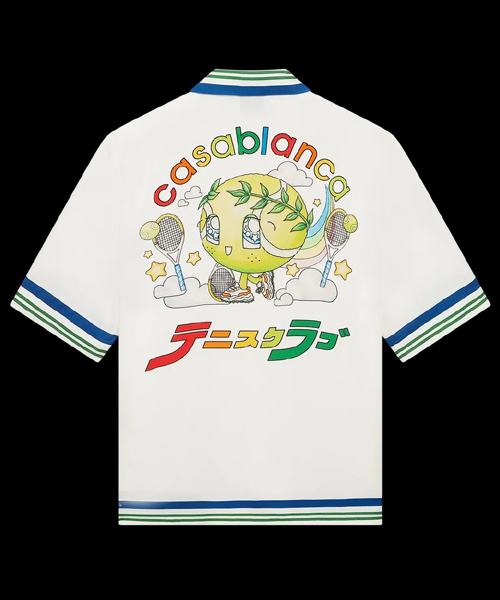 테니스 마스코트 숏 슬리브 실크 트윌 셔츠