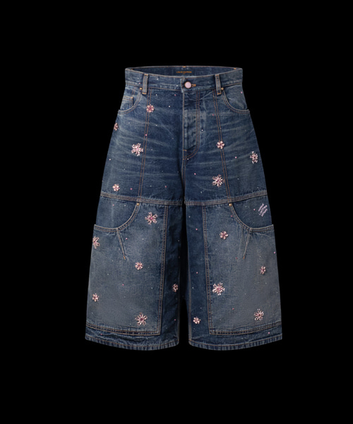 엠브로이더드 데님 워크웨어 쇼츠