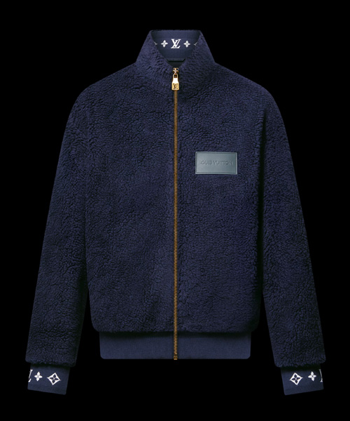 레더 패치 플리스 블루종