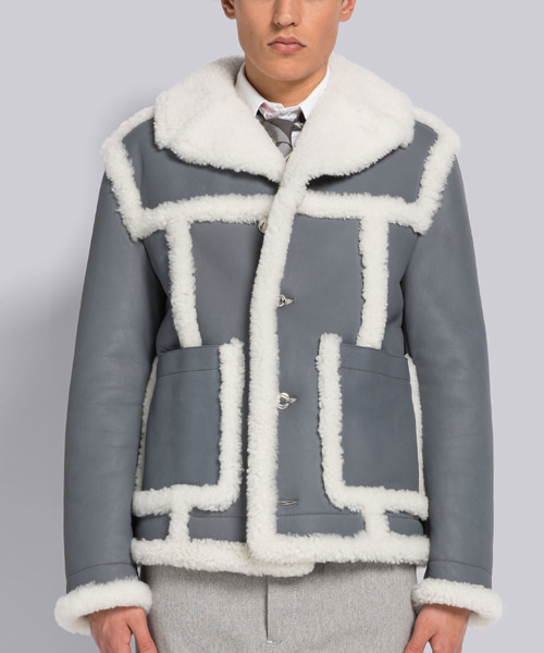 다이드 쉐어링 라운디드 패치 포켓 자켓