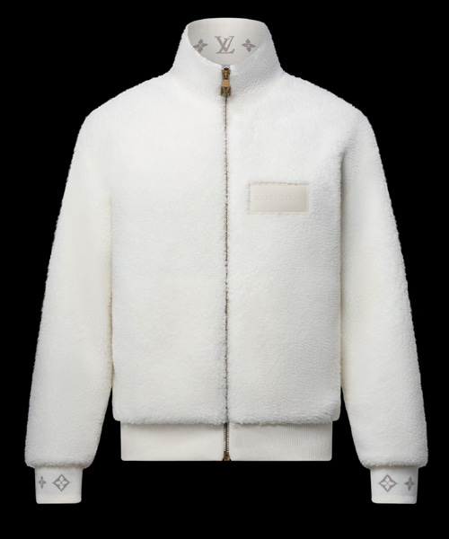 레더 패치 플리스 블루종