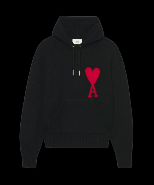 빅 하트 로고 오버사이즈 인타르시아 후드