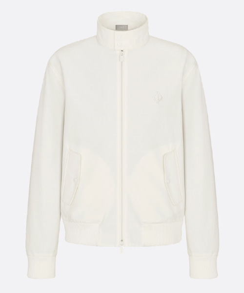 화이트 코튼 트윌 블루종 재킷