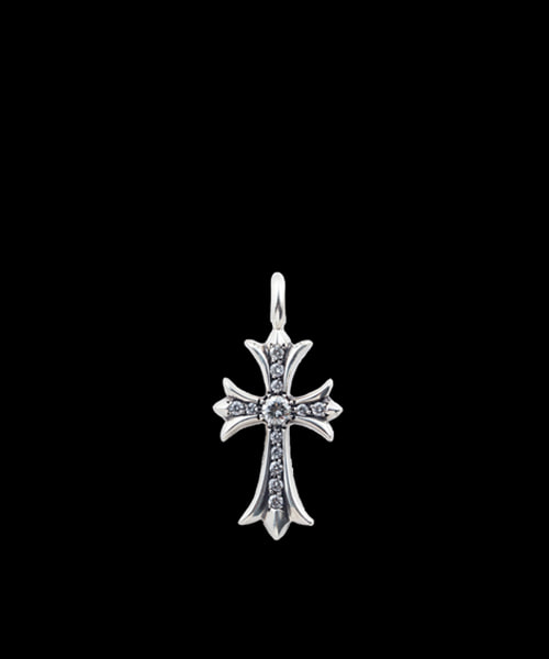 파베 다이아 타이니 크로스 펜던트 네크리스