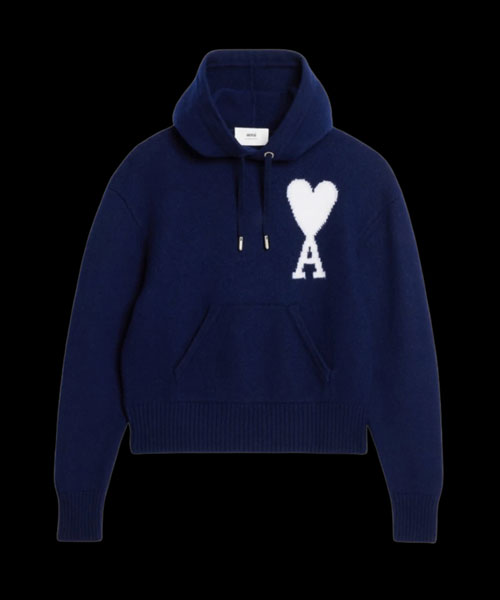 빅 하트 로고 오버사이즈 인타르시아 후드