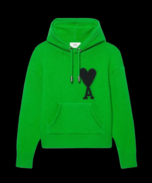 빅 하트 로고 오버사이즈 인타르시아 후드