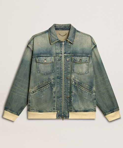 울 블렌드 리빙 워시드 데님 재킷