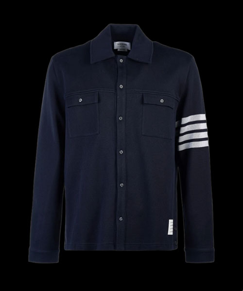 더블 페이스 코튼 니트 버튼 셔츠 자켓