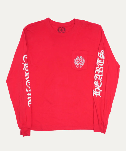 홀스슈 로고 포켓 롱 슬리브 티셔츠