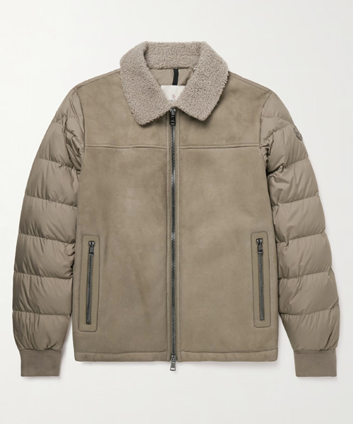 아플리케 퀄팅 쉘 스웨이드 자켓