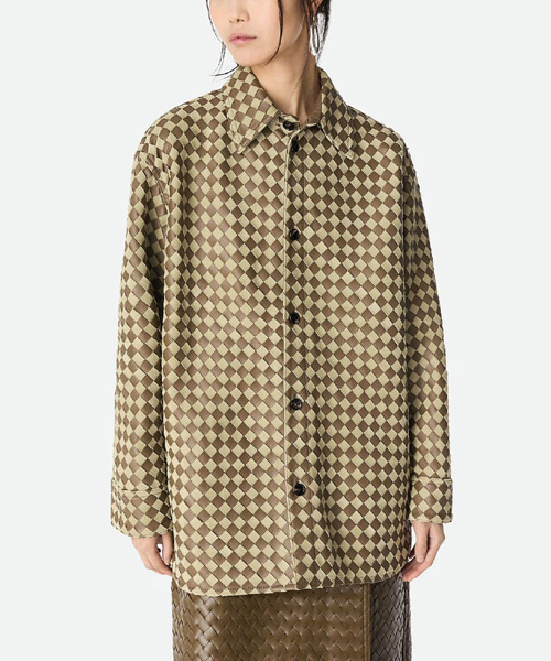 인트레치아토 가죽 스웨이드 셔츠 자켓